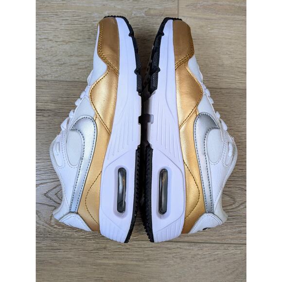 Nike Air Max SC Sneakers Womens 6.5 White Metallic Gold Shoes Retro CW4554-107 - Picture 3 of 11